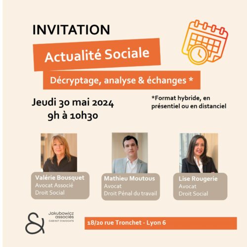 Actualités – Droit Social et Droit pénal du travail